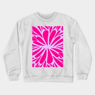 Retro abstract floral burst - magenta and violet Crewneck Sweatshirt